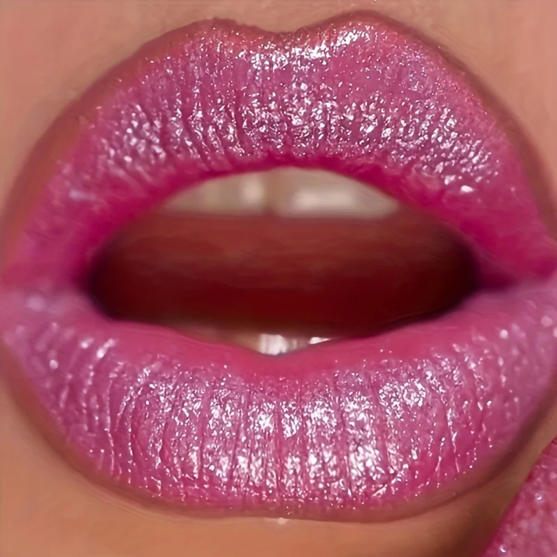 High Shine Pearlescent Lipstick, Long Wear Waterproof Lip Color, Moisturizing Plumping Lipstick for Charming Lips