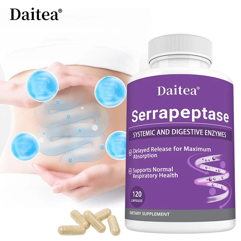 

Системные пищеварительные ферменты - Serrapeptase 45,000 SPU, поддерживает здоровье Gut и снимает раскружение, улучшает адсорбцию.