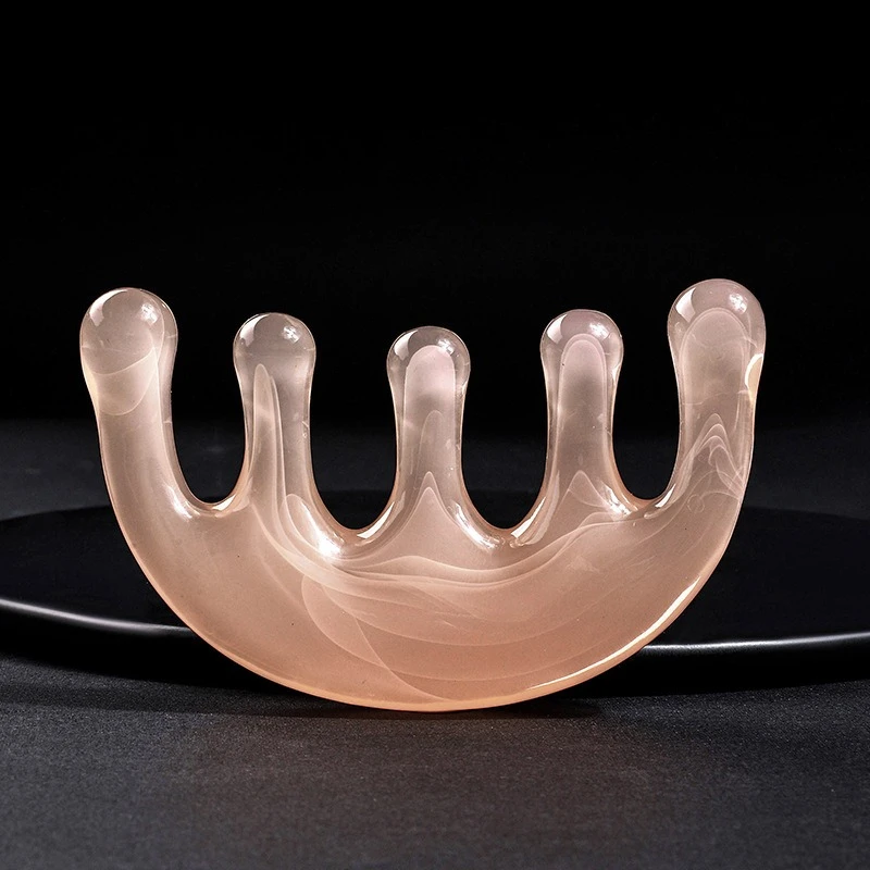

Resin Acrylic Head Massage Comb Five-tooth Meridian Massage Comb Instrument Decompression Portable Small Comb