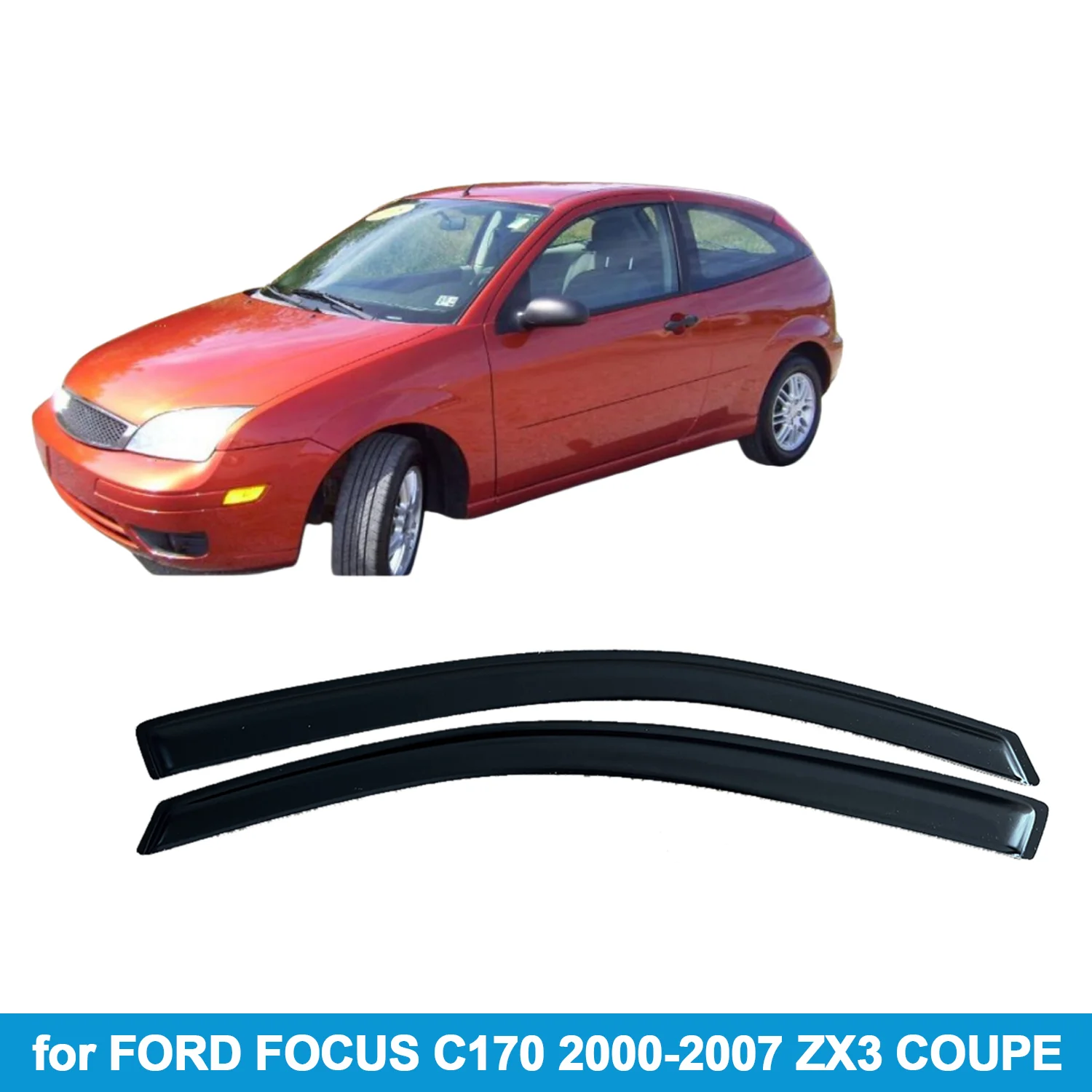 

Оконный козырек для FORD FOCUS C170 2000-2007 ZX3 COUPE, защита от дождя, боковой дефлектор, защита от атмосферных воздействий, лента для наружного крепления
