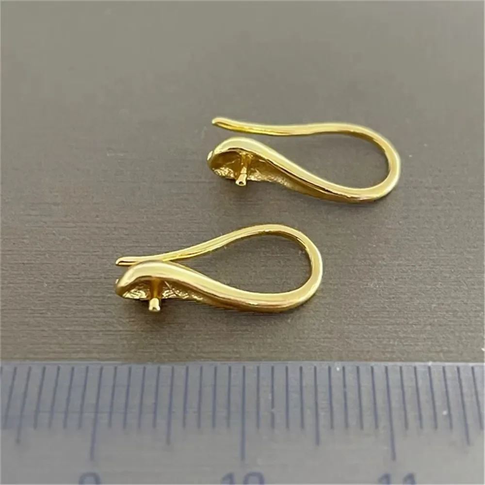 18K Gold สีต่างหู Hoops เครื่องประดับคุณภาพสูงทําอุปกรณ์ Diy อุปกรณ์เสริมไม่มีไข่มุก E150