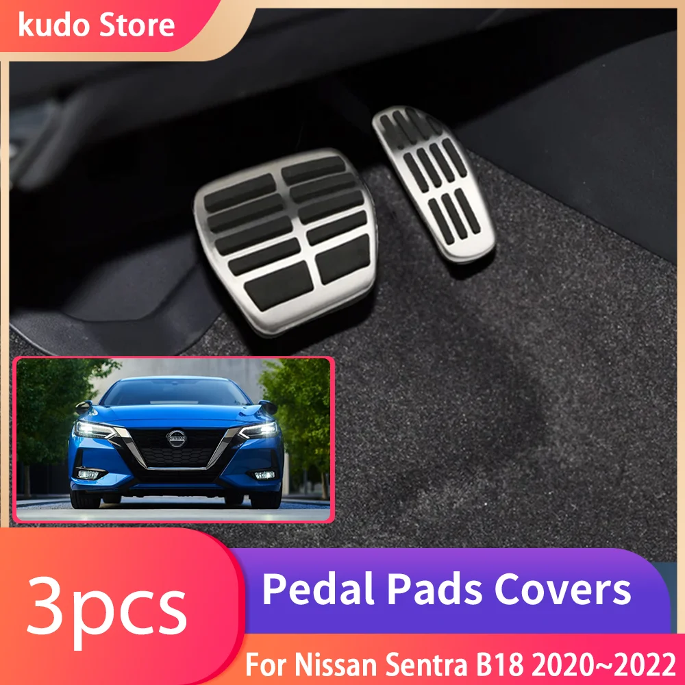 

For Nissan Sentra B18 2020 2021 2022 Car Foot Pedals Stainless Steel Rest Brake Accelerator Tray Pad Interior Acessorie Parts