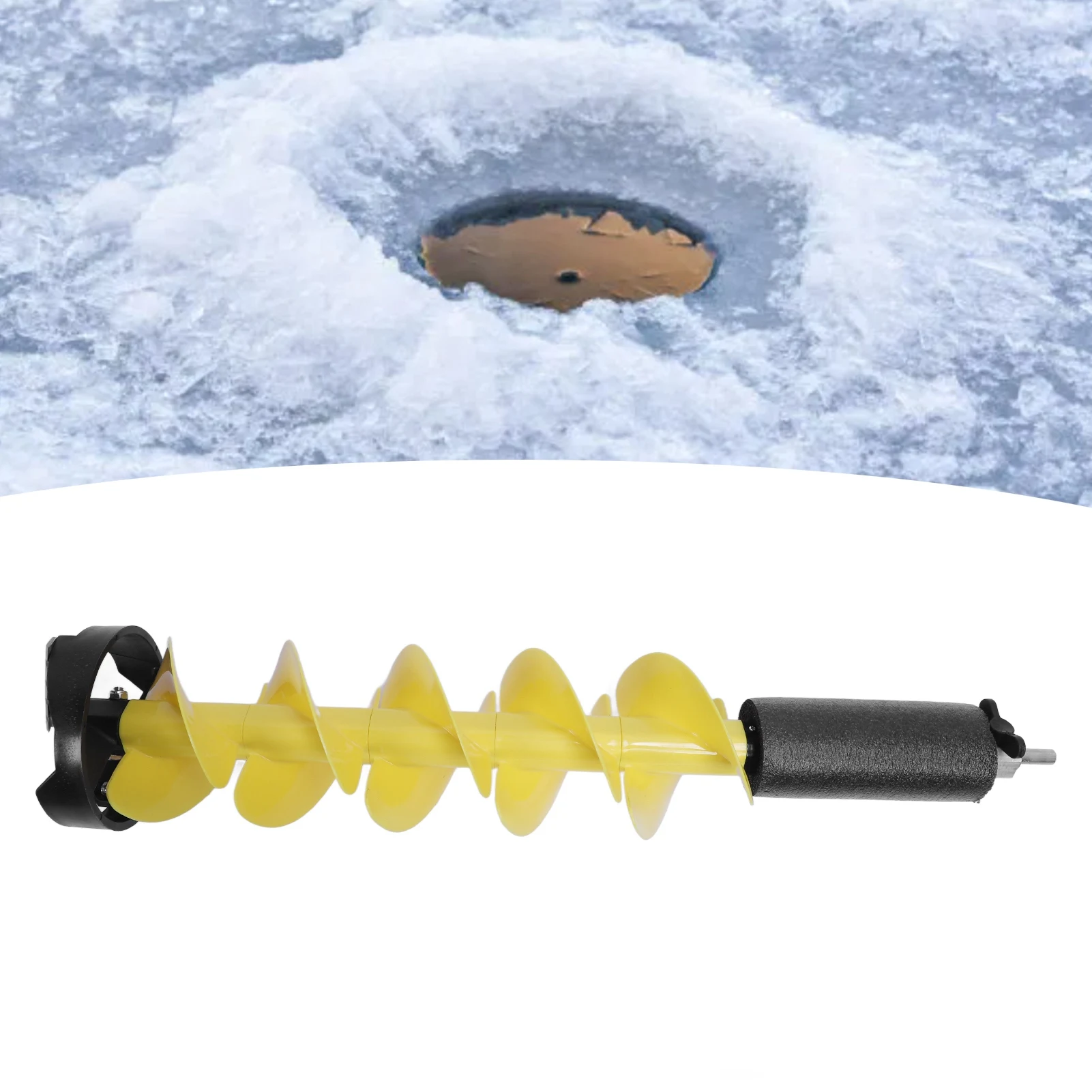 Ice Auger 6 Inch Diameter 28 Inch Length Electric Ice Fishing Auger Drill Bit with Floating Device Ice Drill Fishing Tool