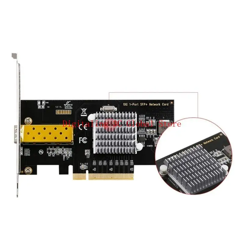 Kartu Jaringan Optik Server Profesional TXA078 82599En Desktop Kartu LAN Single SFP Port PCIe 10Gbps Optical Fiber