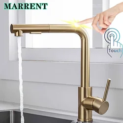 Newly Touch Kitchen Faucet with Pull Down Sprayer,stainless Steel Hot Cold Pull Out Kitchen Mixer Tap,sensor Kitchen Faucets