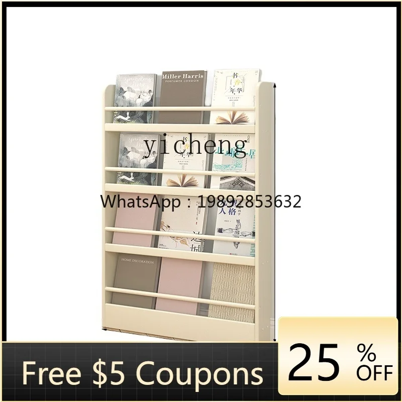 LYY  Solid Wood Ultra-Thin Bookshelf Floor Shelf Wall Hanging behind the Door Wall the Newspaper Stand Children's Living