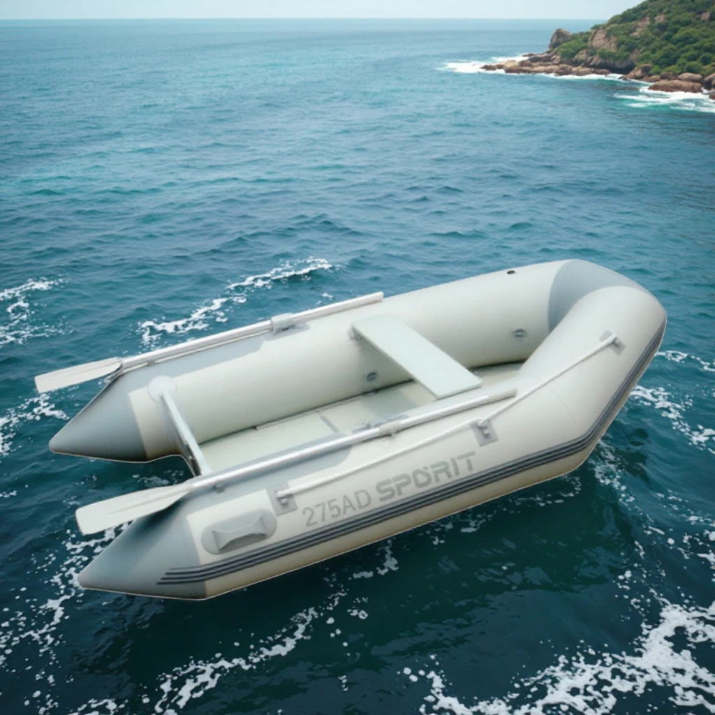 MS-300AD Inflatable Rowing Boat with 360kg Payload Capacity Floating Water Rafting Lake Accommodates 4 Adults for Fishing