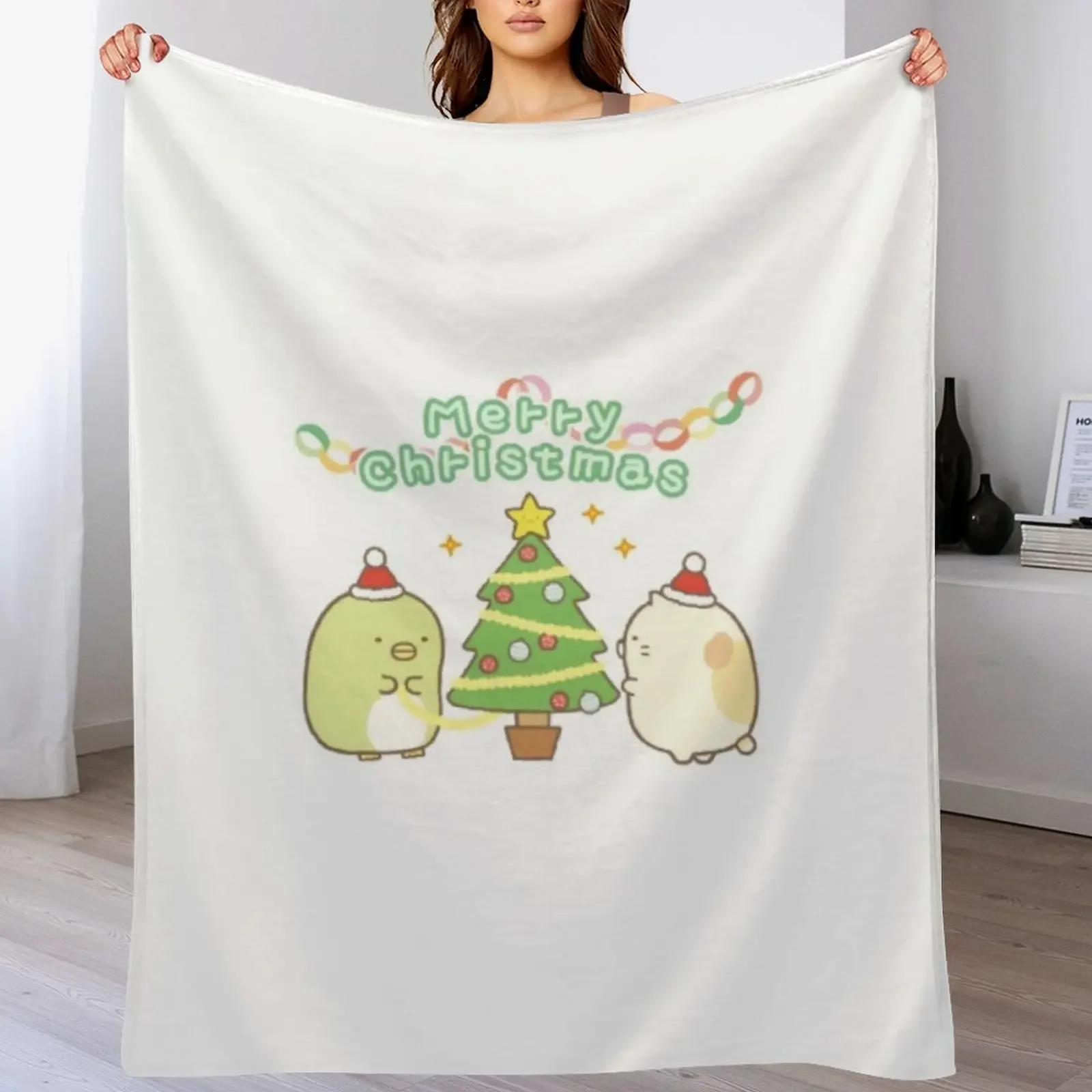 

Sumikko gurashi christmas Throw Blanket Stylish Decor Blanket Gift for Friends Roommate