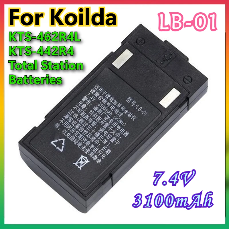 

LB-01 7.4V 3100mAh Rechargeable Battery for Kolida KTS-462R4L KTS-442R4 Total Station Replacement Batteries