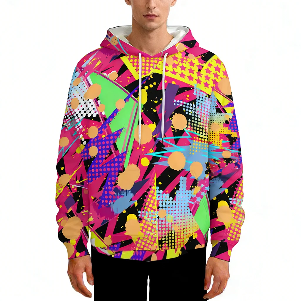 

Personality Graffiti 3D Print Hoodie Colorful Abstract Geometric Pattern Fashion Casual Streetwear Unisex Pullover Sweatshirt