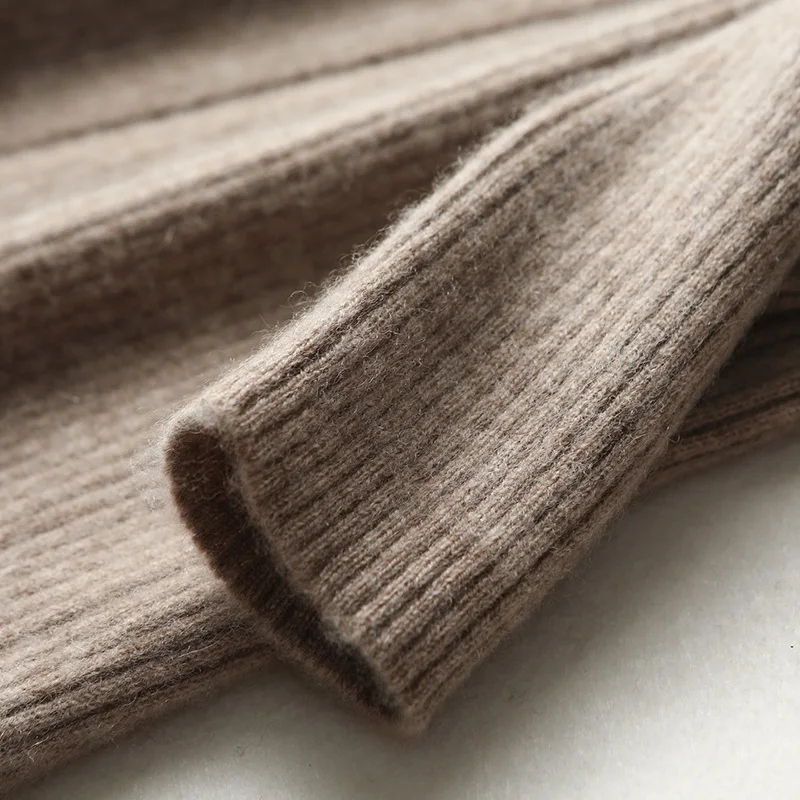 Women100% ميرينو الصوف قاعدة س الرقبة البلوز فستان متماسكة بلون الجلد ودية المألوف لينة الخريف الشتاء ملابس علوية