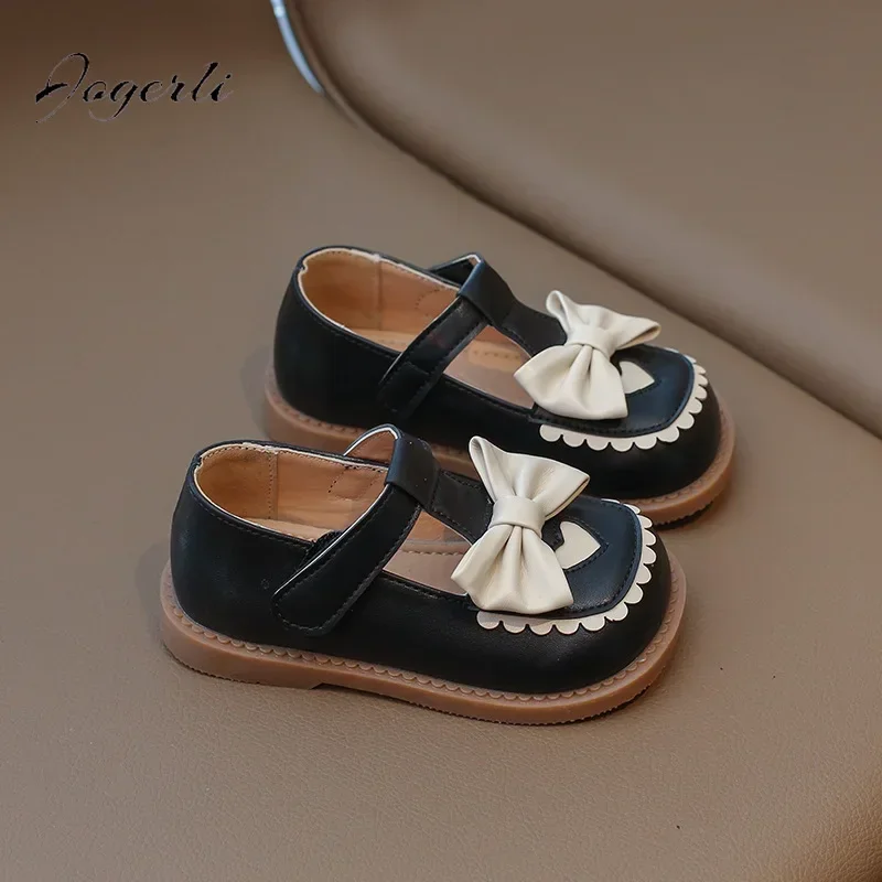 Nuove scarpe per bambini ragazze Princess Flats bambini mocassino per studenti di scuola retrò con suola morbida taglia 21-30