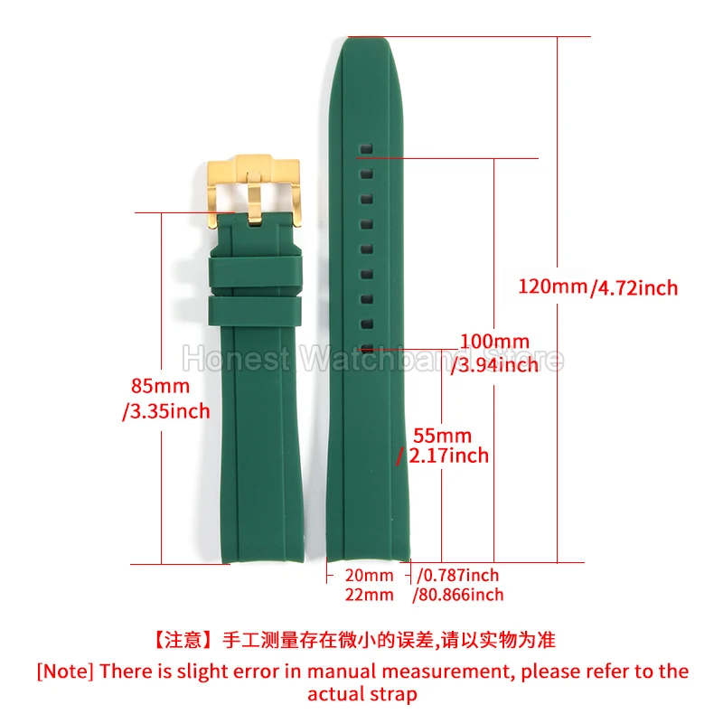 피부 친화적인 실리콘 시계 밴드 곡선 바늘 버클 20 22mm 화이트 브라운 그린 오메가 스와치 협업 Datejust MIDO