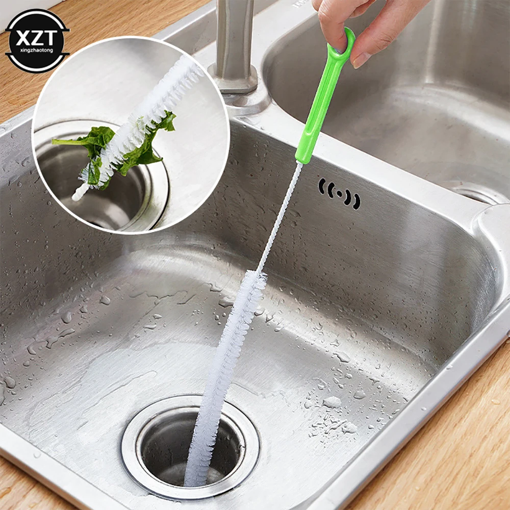 71cm Extended Sewer Cleaning Brush Pipe Dredging Tools Bathroom Floor Drain Kitchen Sink Home Bendable Sink Snake Brush Tools