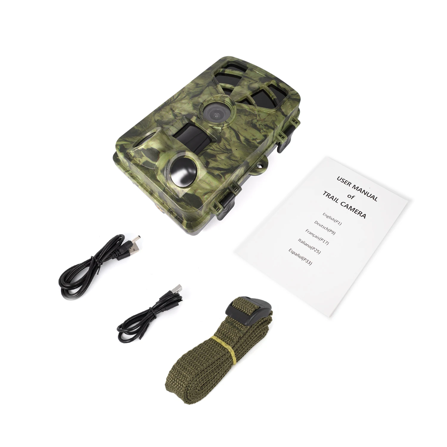 2-дюймовый экран, 8K, 60 МП, цифровая камера для охотничьих троп, камера для дикой природы с ночным видением, активируемая движением, уличная камера с триггером PR906