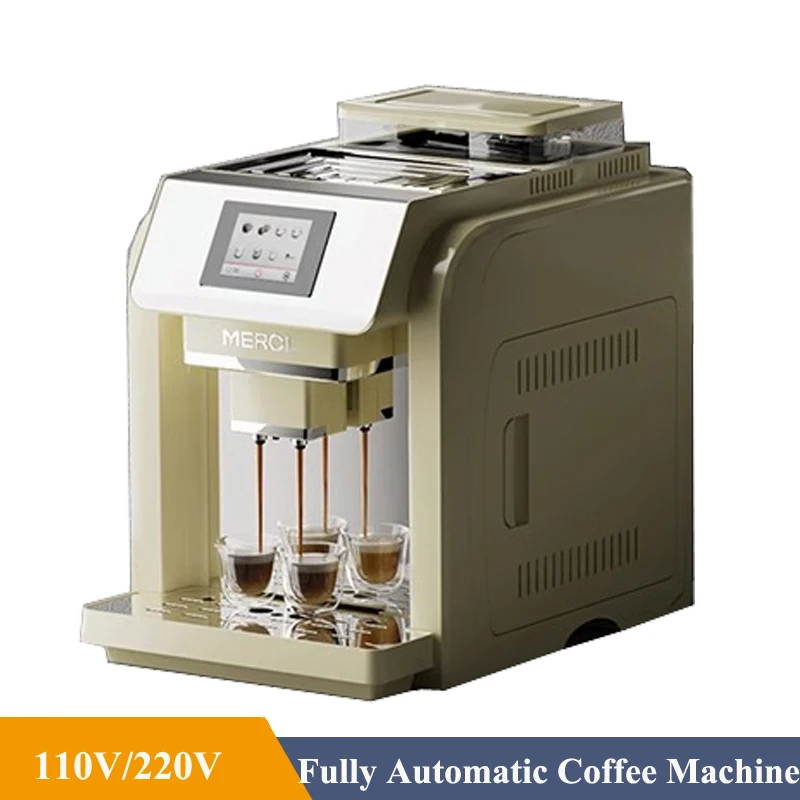 1100W Double Boiler, Conical Grinding Disc Full Automatic Coffee Machine Large Capacity Coffee Beans Coffee Maker