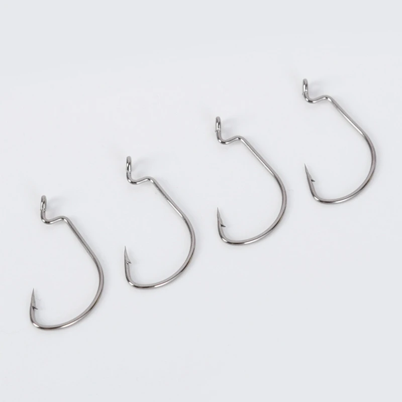 300Pcs Per Set Offset Fishing Hooks,High Carbon Steel Soft Worm Fish Hooks