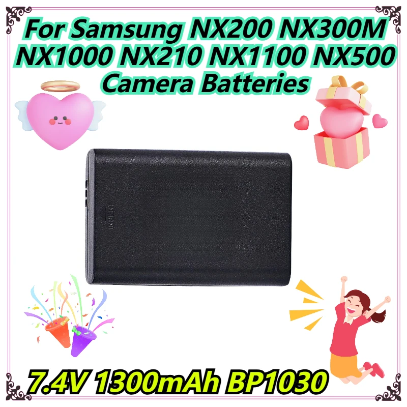 

7.4V 1300mAh BP1030 For Samsung NX200 NX300M NX1000 NX210 NX1100 NX500 Camera Batteries