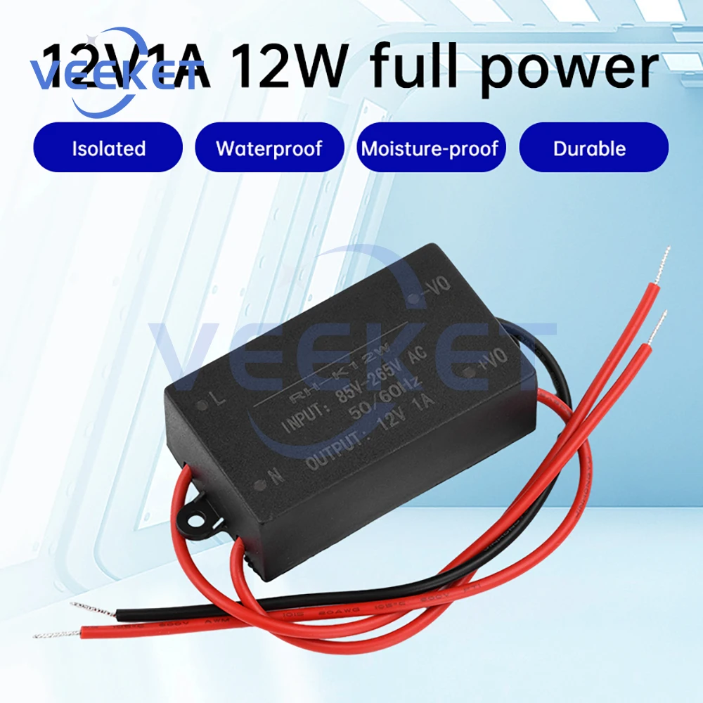 AC/DC to DC Buck Power Module AC85-265V to DC5V2A 12V1A 12W Mini Step-Down Convert Power Supply DC Regulator