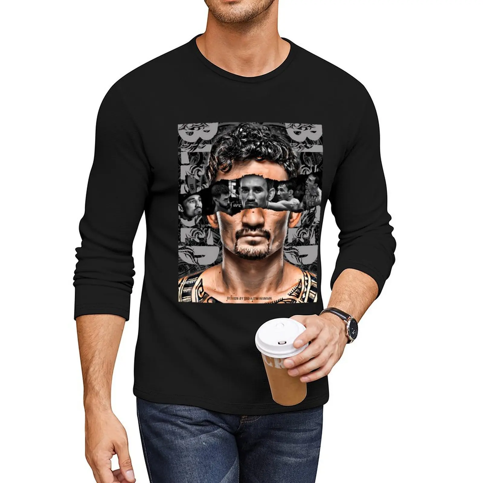 Max Holloway - Blessed Art Long T-Shirt Tee shirt funny t shirts custom t shirts design your own men clothings