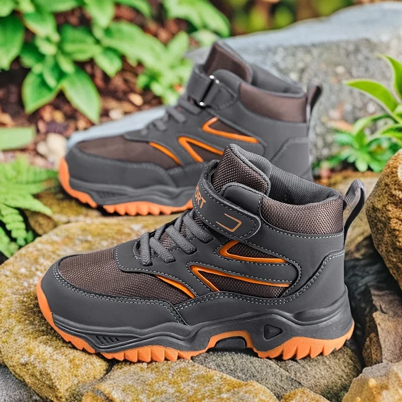 أحذية المشي لمسافات طويلة للأطفال الخريف تنفس الأزياء تنوعا المضادة للانزلاق الصبي أحذية رياضية في الهواء الطلق خفيفة الوزن المراهقين المشي الأحذية