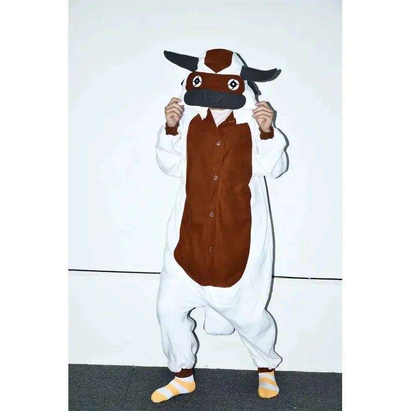 Appa vache Kigurumis adulte Onesie pyjamas Anime animaux Costumes drôle mignon Halloween Festival tenue dessin animé combinaison NM33