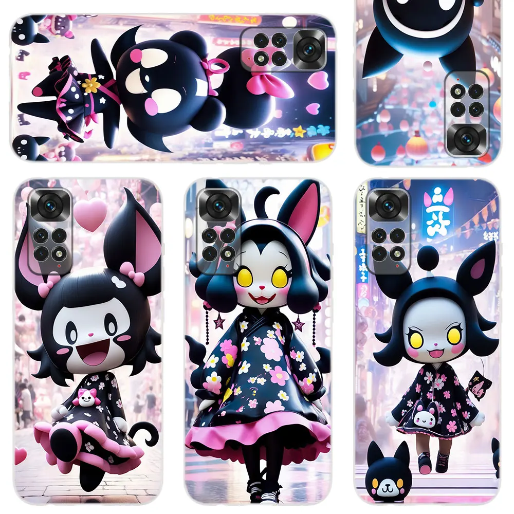 Phone Case For Xiaomi Redmi Note 11 10 9 8 7 6 Pro Max 8T 9T Lite 4G 5G Silicone Cover Kuromi Pacha Cute