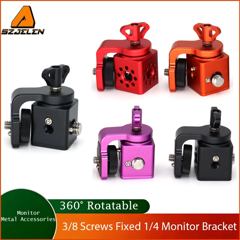Hot Sale 360° rotating pan tilt bracket, Camera 3/8 screws fixed 1/4 monitor bracket, adjustable back and forth, Locating Pins