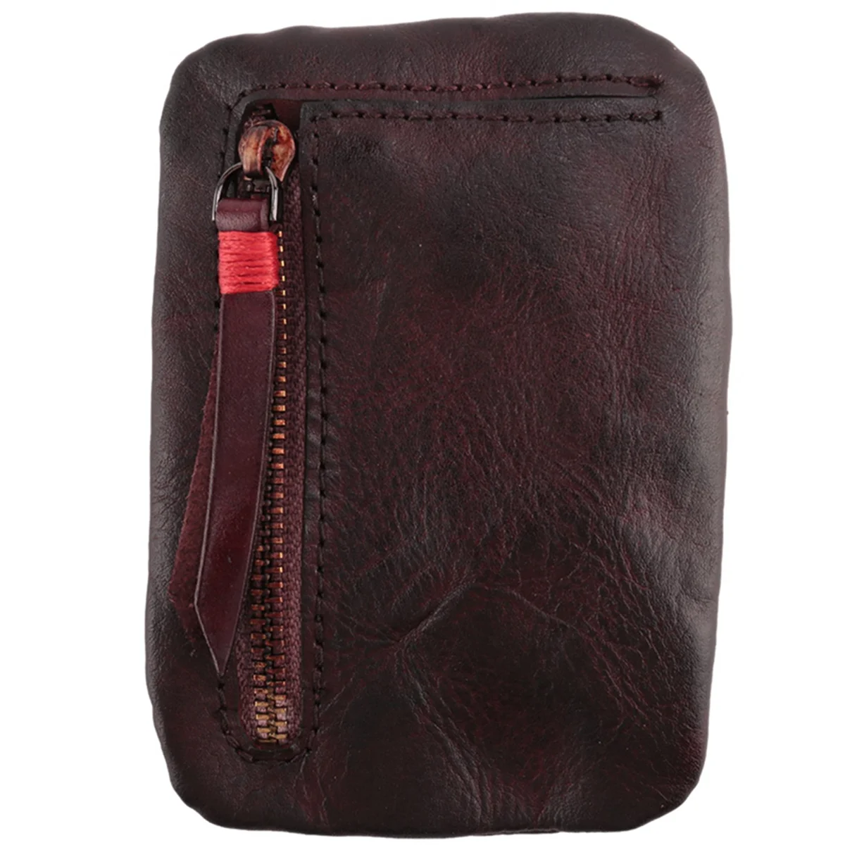 ABQR Vintage hommes en cuir véritable Mini porte-monnaie porte-carte portefeuille pochette mâle courte fermeture éclair petit sac de monnaie