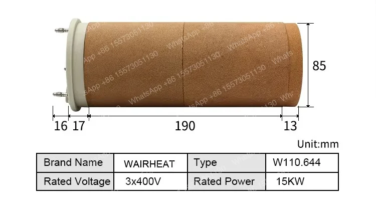 Industrial TYP38C4 110.644 3 * 400V 15KW ceramic heating element