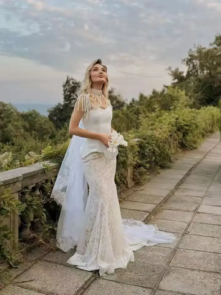 حجاب العروس الرومانسي دانتيل كامل فاخر 2026 إكسسوارات زفاف كاتدرائية جديدة حجاب أبيض طويل حجاب مصنوع حسب الطلب #4