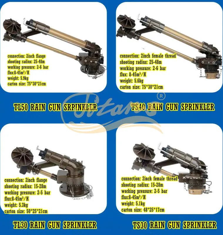 30m Long Range Rain Gun Sprinkler & 360 Rotary Farm Sprinkler for Garden Watering Agriculture Irrigation System
