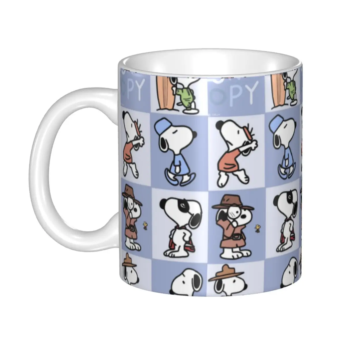 مانغا سنوبي وودستوك الكرتون الكلب أكواب القهوة DIY شخصية السيراميك الحليب الشاي القدح