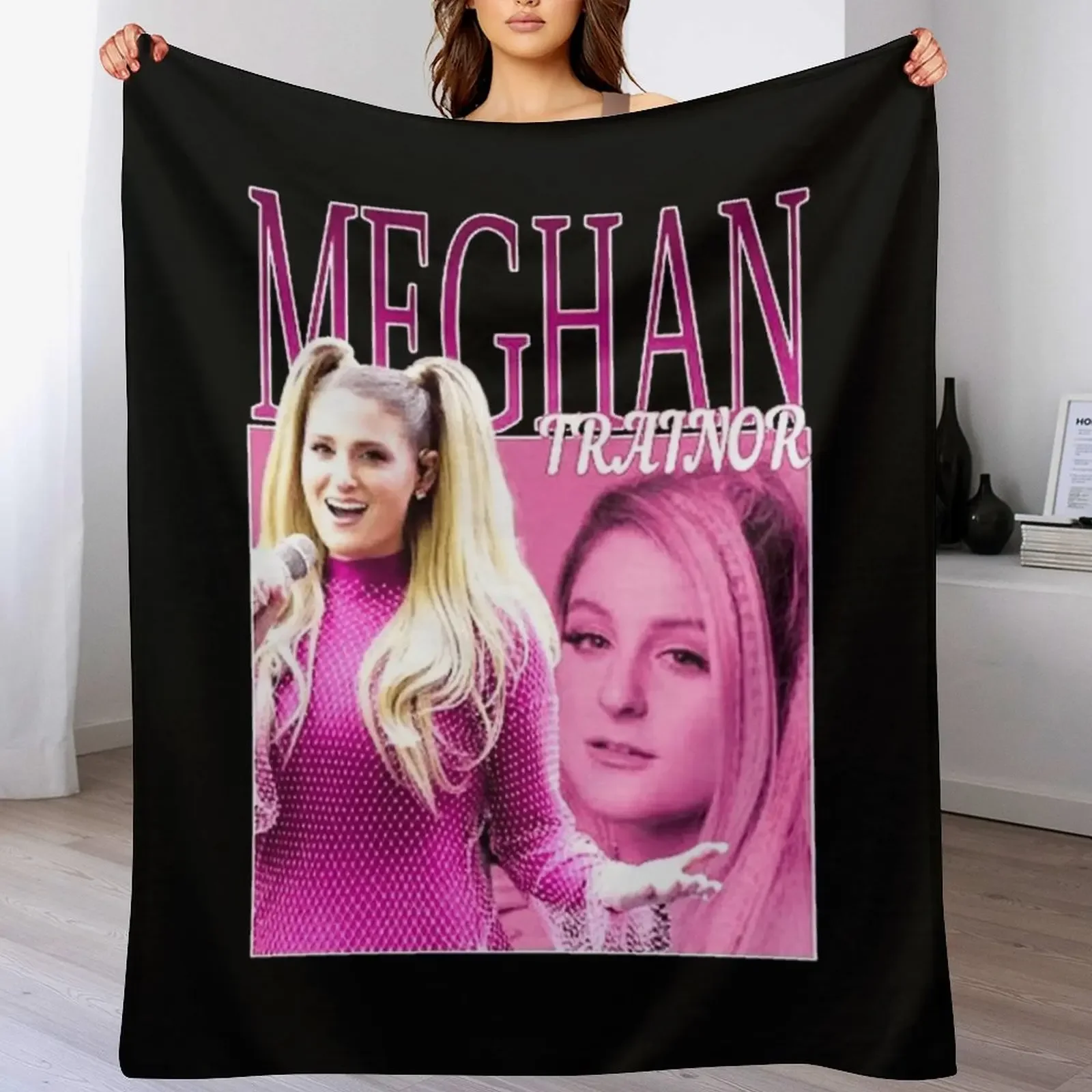 

Meghan Trainor Throw Blanket Decorative Beds Sofas Thin Soft Plaid Blankets