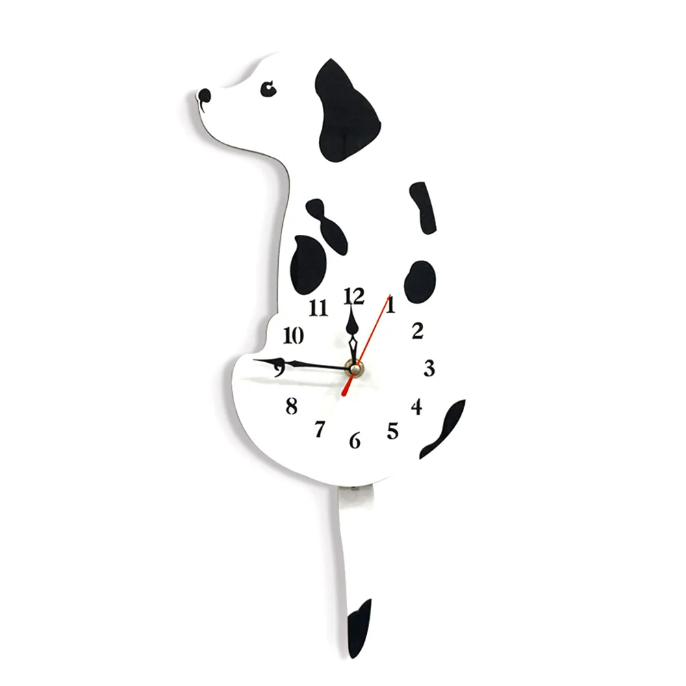 

Acrylic Wall Clock Creative Cartoon Spotted Dog Pattern Room Kitchen Bedroom Office Decorative Clock