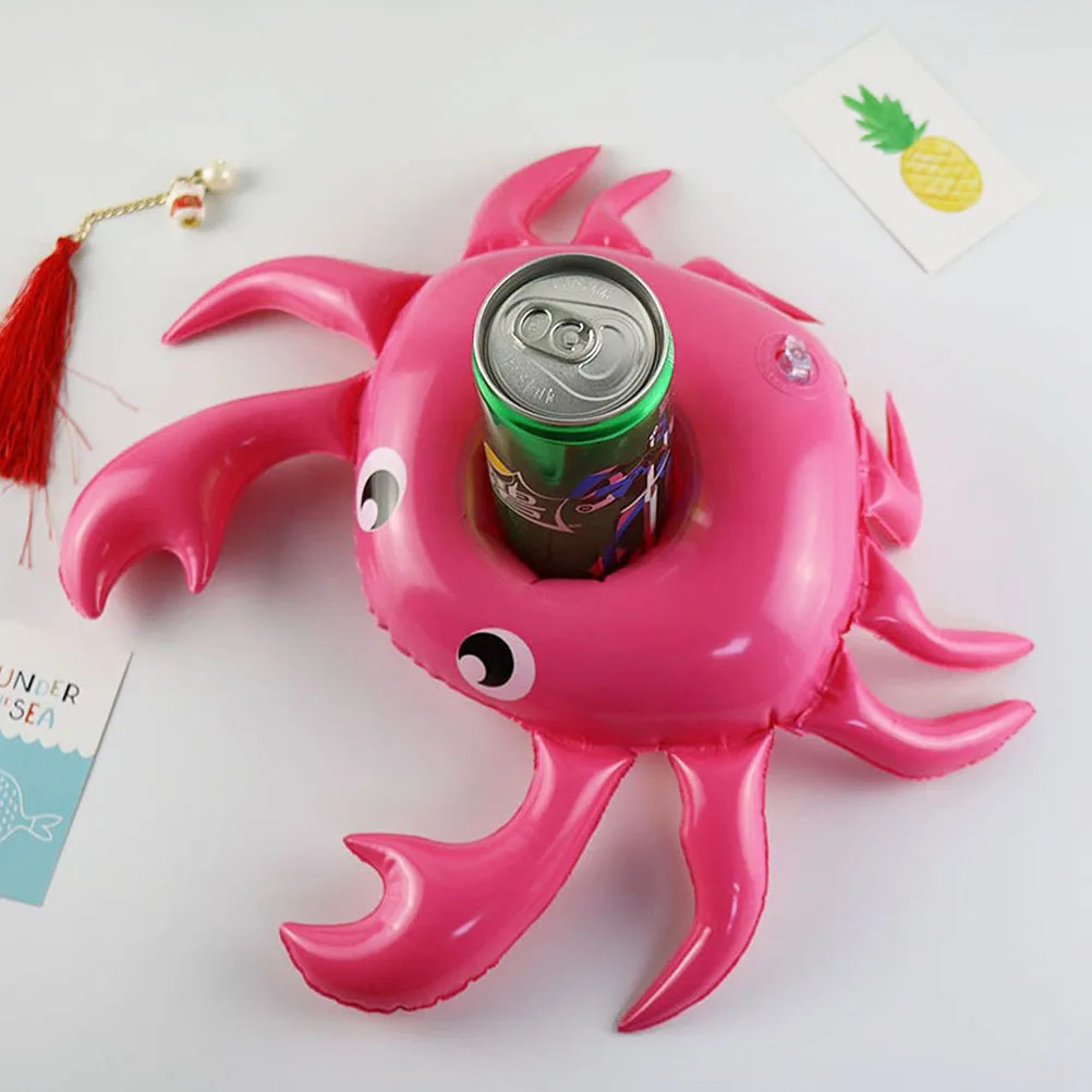 

3 PCS Crab Inflatable Cup Holder Drink Holders Toy Set Rosy for Pool Floating Child