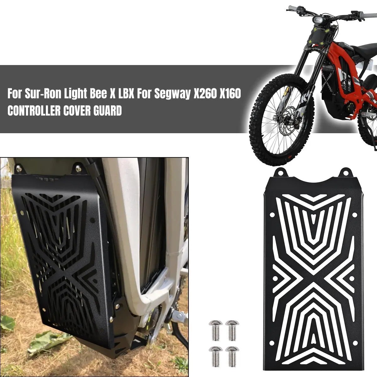 

Motorcycle Controller Cover Guard Black Protective Aluminum Alloy For Sur Ron Light Bee X LBX For Segway X260 X160