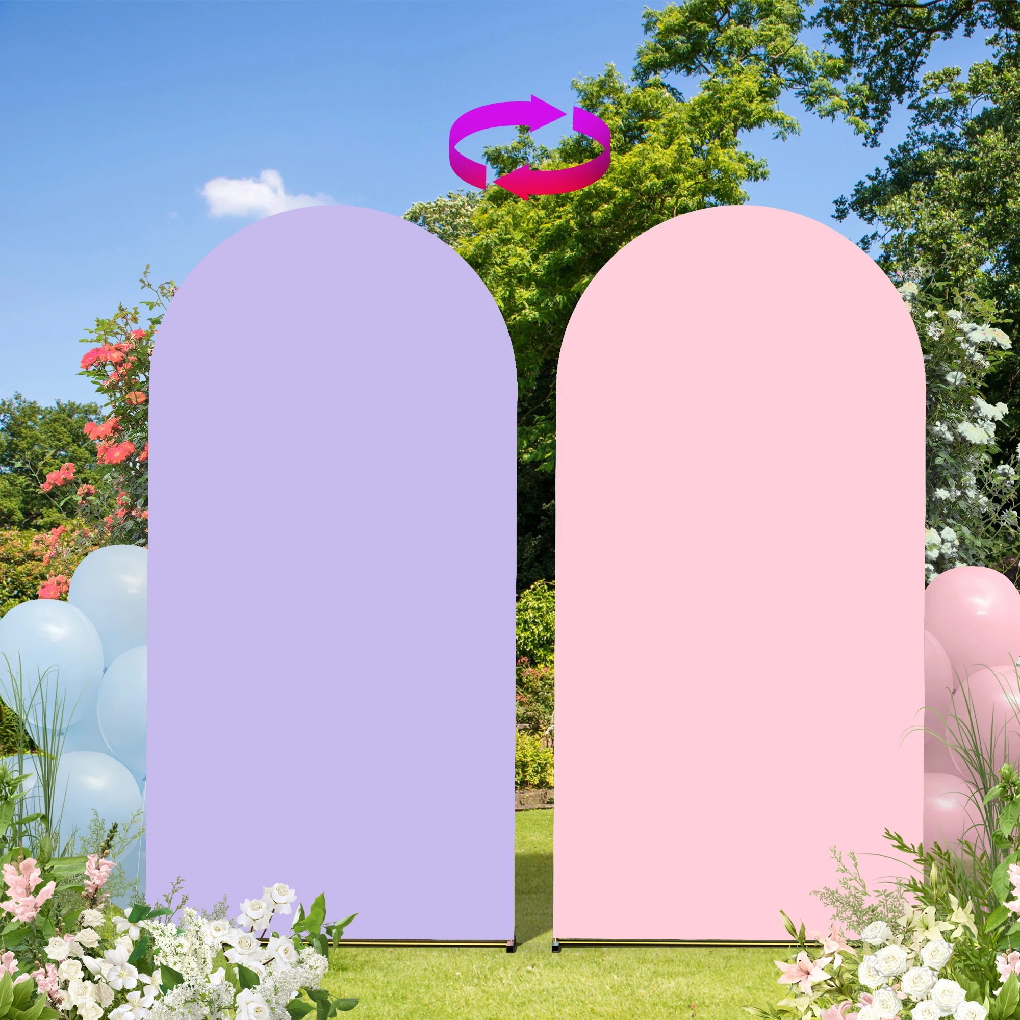 1 Peça, Capa para Arco de Casamento Roxo + Rosa, Capa de Poliéster Dupla Face Bicolor Ajustável para Arco de Casamento, Adequada para Festas de Aniversário, Cerimônias de Formatura, Casamentos, Eventos de Presentear, Decorações de Jardim