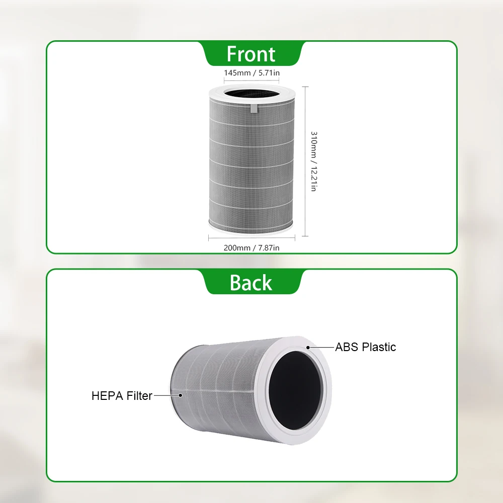 PM2.5 Air Purifier Filters Compatible with Xiaomi Mijia 4 Lite Xiaomi Activated Carbon Filter 4 Lite H13 Hepa Filter