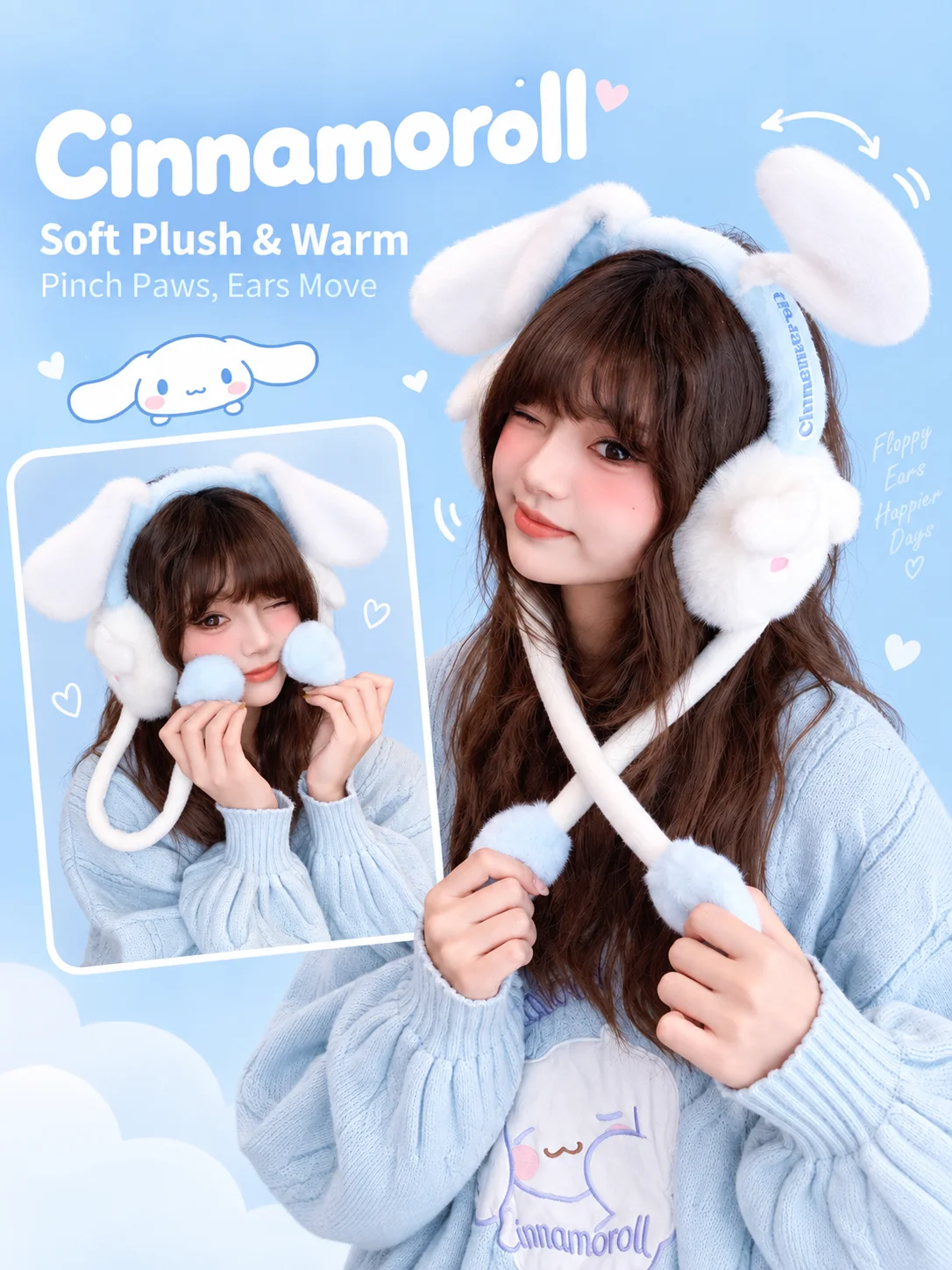 Sanrio Cinnamoroll Melody, Pen - Winter Clothing Earmuffs ulasan dan harga