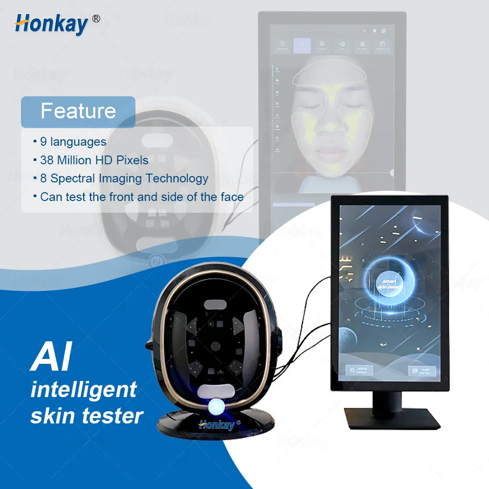 3D AI Intelligent Skin Analyzer 38 Million Digital Camera Scanner Portable Magic Mirror Facial Analysis Machine