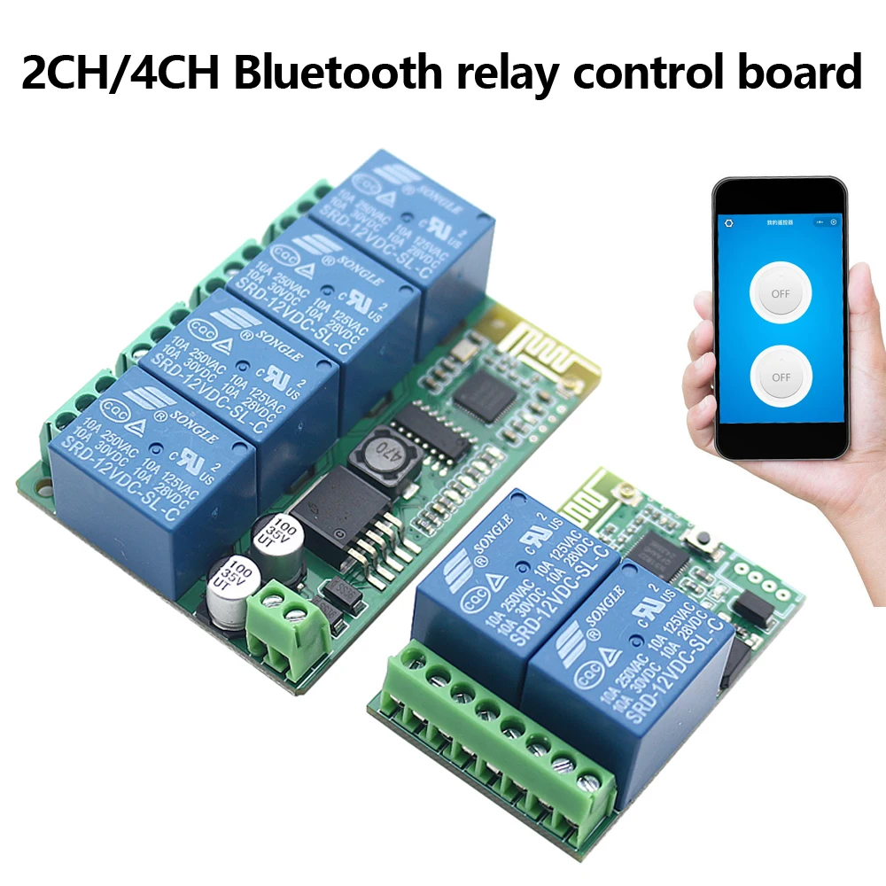 2CH/4CH Bluetooth relay switch module DC12V access control electric lock controller car and motorcycle modification