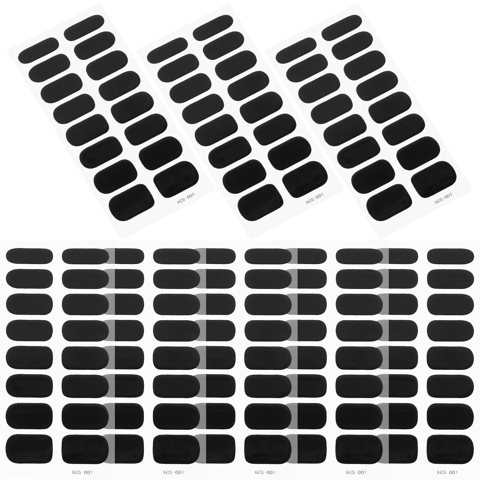 

1 Sheet/20pcs Solid Color Nail Sticker Charming Nail Decal Decoration DIY Manicure Accessory for Women Girls (Black)