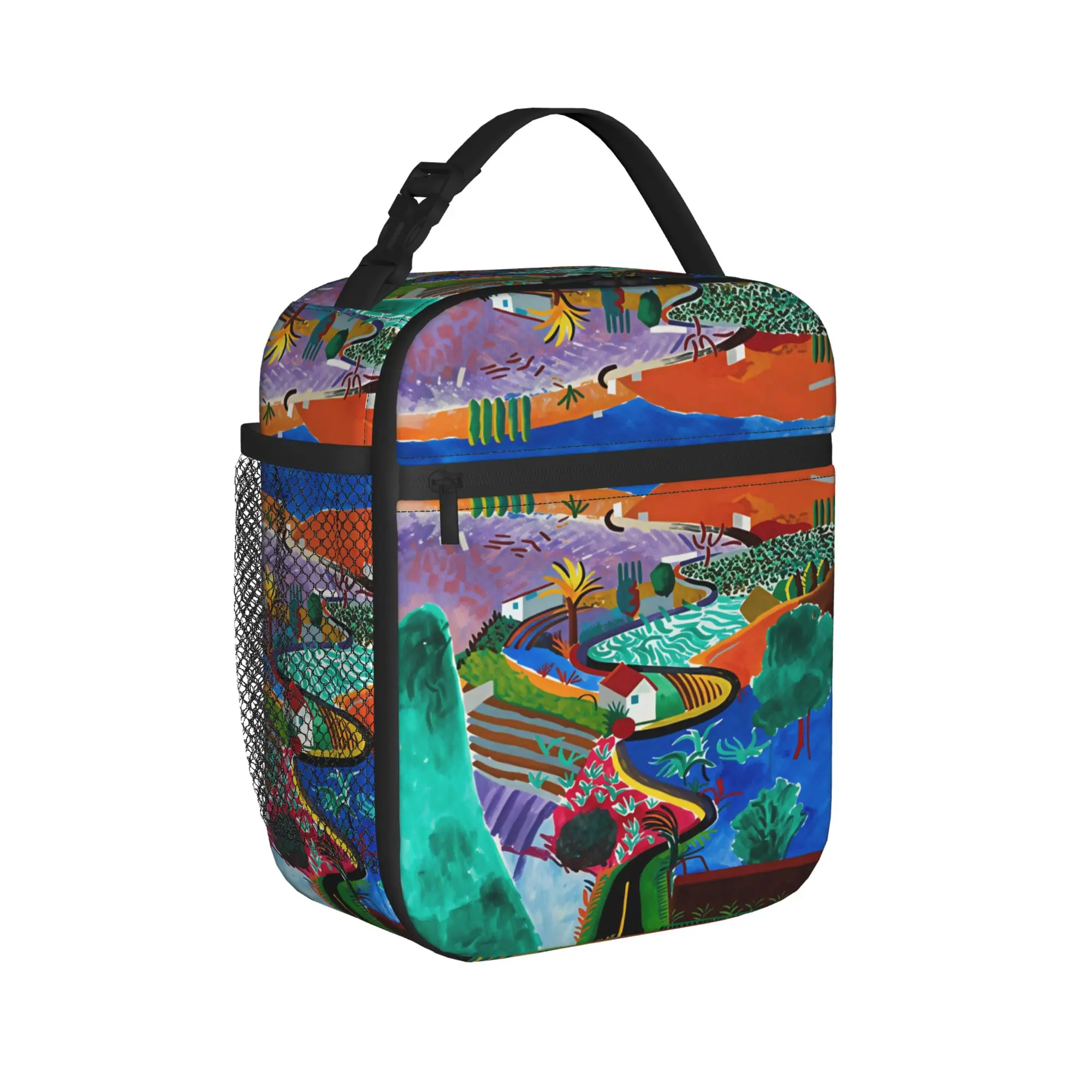 David Hockney Vintage VL14 Poster Lunch Bag  Travel Lunch Box For Unisex Designer Thermal Lunch Bags Convenient Cooler Bag