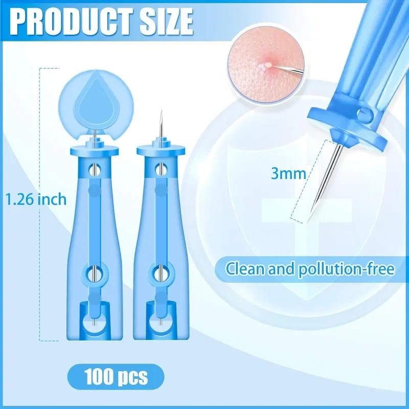 50/100Pcs Sterile Pimple Needles Disposable Acne Needles Pin Blackhead Blemish Remover Tool Super Pointed Needle