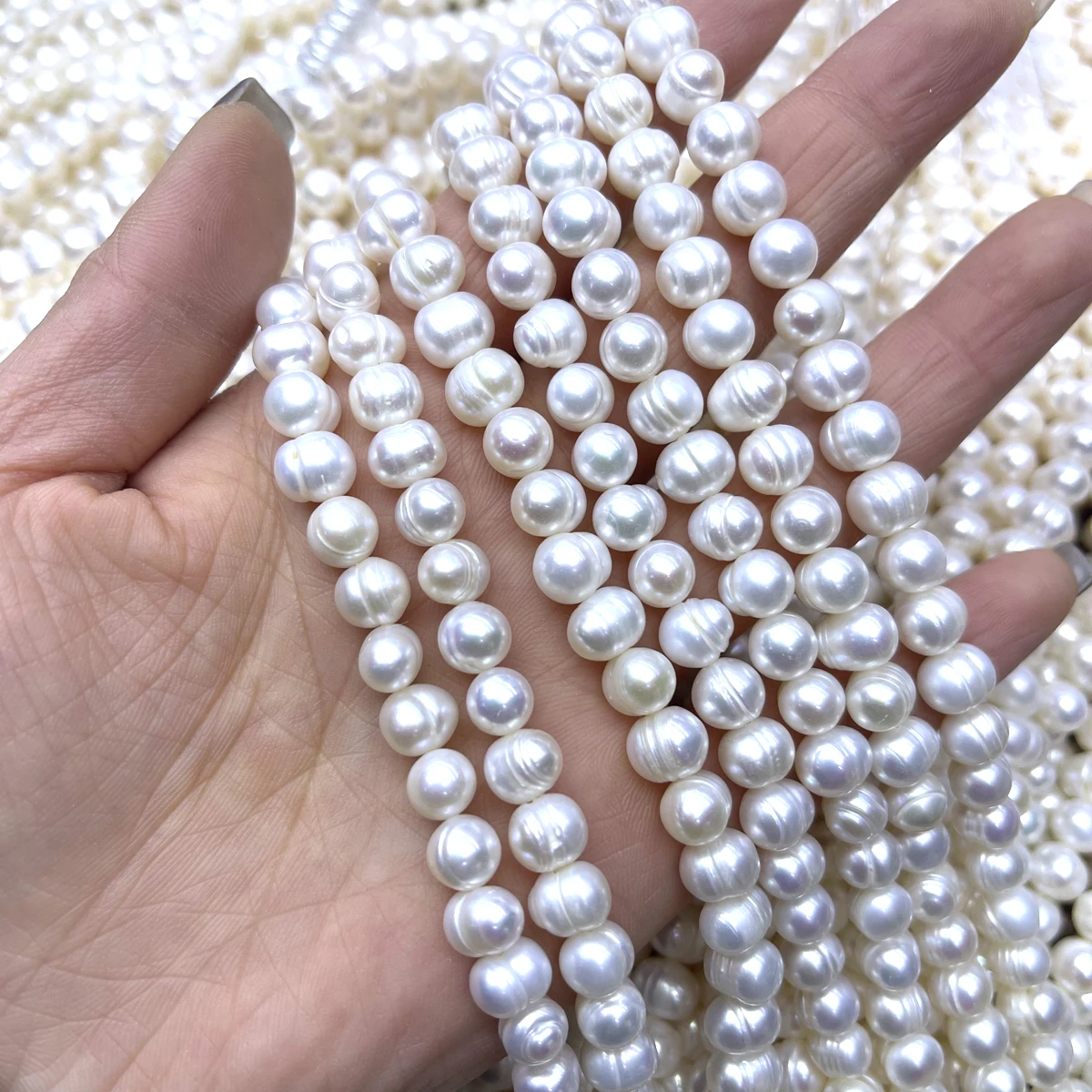 

7-8mm Natural Freshwater Genuine Pearl Beads Loose Rice Pearl Bead for Jewelry Making Diy Necklace Bracelet Accessories