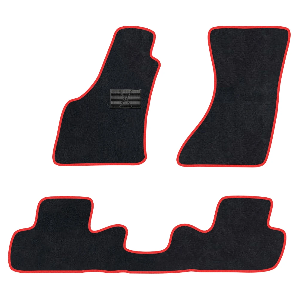 

Автомобильный коврик для Audi A4 B9 8W 2016–настоящее время, полиэфирная замша, противоскользящая черная подложка, красная отделка, край