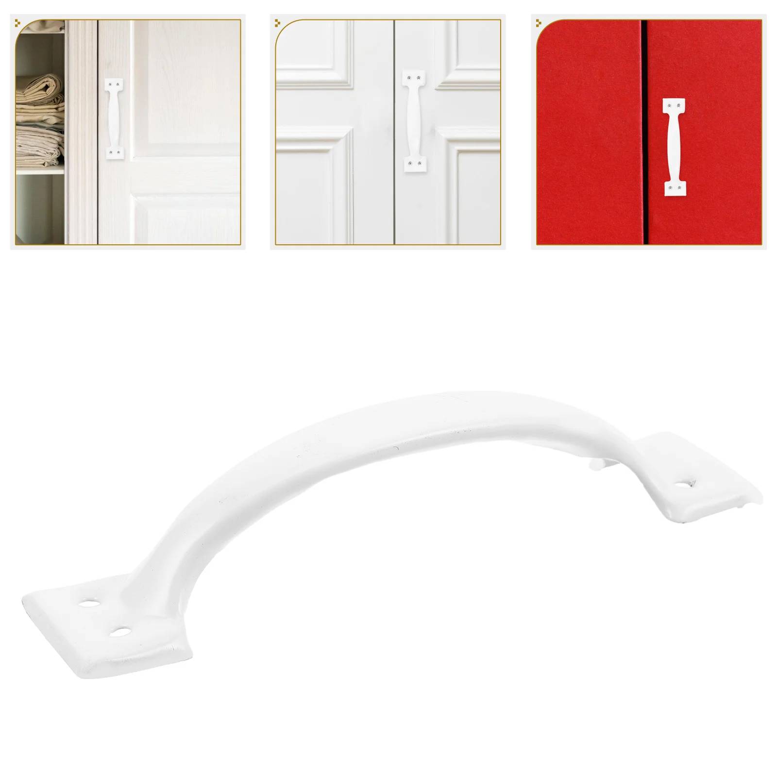 

Pull Handle White Vintage Iron Cabinet Drawer Door Knob Arched Bow Design For Closet Cupboard Barn Rustic Furniture