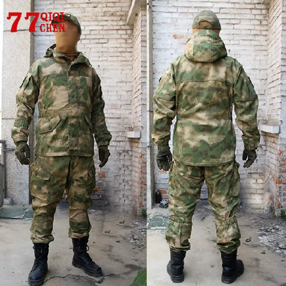 

Russian GORKA-3M Combat Suit Men Smock Jacket + Pants 2 Pieces Set Multi Pocket Wear-resistant BDU Special Forces Clothing Male