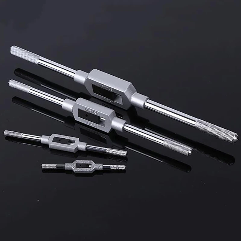 조정 가능한 핸드 탭 렌치 스패너 홀더, M1-M25 스레드 메트릭 핸들 태핑 리머 도구 액세서리, 탭 및 다이 4 가지 유형 선택